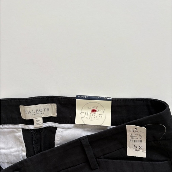 Talbots Skimmer Cropped Pants Size 10 Petite Black New - Picture 3 of 9